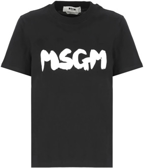 T-Shirts Msgm , Black , Dames - L,Xs
