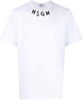 T-Shirts Msgm , White , Heren - Xl,M,S