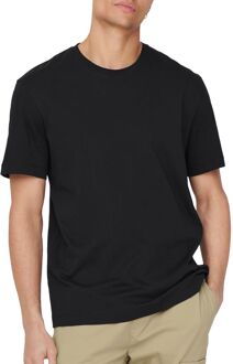 T-Shirts Only & Sons , Zwart , Heren - 2Xl,L,M