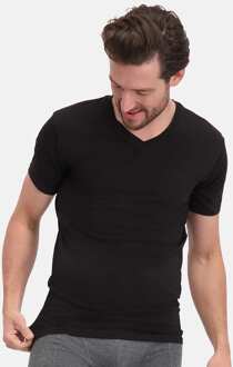 T-Shirts Velo V-hals (2-pack) - Zwart - S