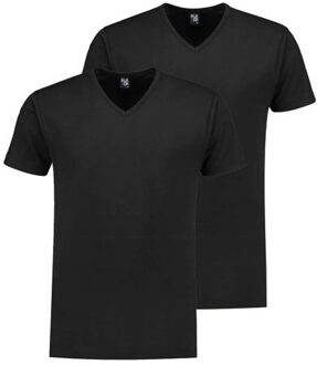 T-shirts Vermont (2-pack) - V-hals - zwart -  Maat: 3XL