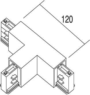 T-stekker aarde rechts, zwart