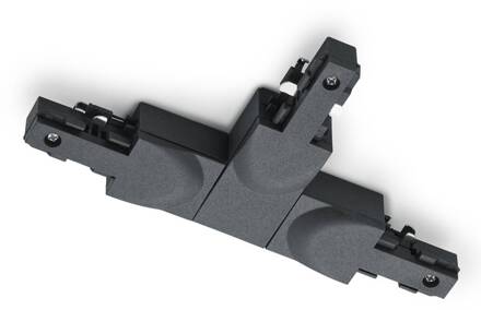 T-stekker DUOline, aardedraad rechts, zwart zwart mat