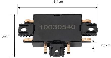 T-stekker Lumaro, zwart, 5,4 cm, kunststof