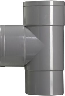 T-stuk Met 2x Lijmmof En 1x Verjongd - Hwa - Pvc - Grijs - Ø100mm - 87°
