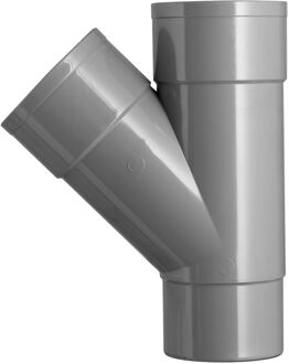T-stuk Met 2x Lijmmof En 1x Verjongd - Hwa - Pvc - Grijs - Ø80mm - 45°