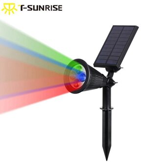 T-SUNRISE Outdoor Verlichting 4 Led Zonne-energie Licht Verstelbare Led Solar Landschap Lamp Voor Tuin Rgb Kleur