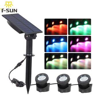 T-SUNRISE Solar Led Licht Onderwater Vijver Licht Waterdicht 3 Dompelpompen Lampen Projector Licht Tuin Led Zwembad Light Solar Power
