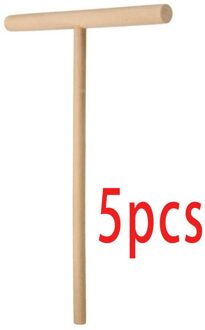 T Vorm Houten Crêpe Pannenkoek Beslag Strooier Stok Thuis Diy Pannenkoek Restaurant Kantine Speciaal Benodigdheden Keuken Gereedschap 5stk