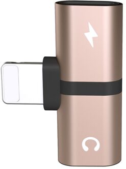 T-Vormige Hoofdtelefoon 2-In-1 Dual-Port Hoofdtelefoon Adapte Voor Iphone 7 8 Plus X xs Xs Max 11 Audio Charger Dispenser Accessoires Goud