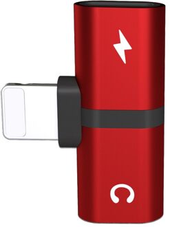 T-Vormige Hoofdtelefoon 2-In-1 Dual-Port Hoofdtelefoon Adapte Voor Iphone 7 8 Plus X xs Xs Max 11 Audio Charger Dispenser Accessoires rood