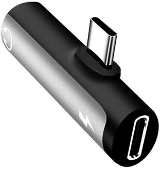 T-Vormige Hoofdtelefoon 2-In-1 Dual-Port Hoofdtelefoon Adapte Voor Iphone 7 8 Plus X Xs Xs Max 11 Audio Charger Dispenser Accessoires zilver