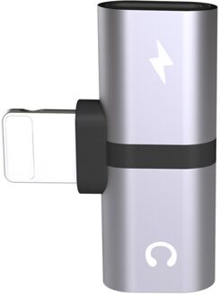 T-Vormige Hoofdtelefoon 2-In-1 Dual-Port Hoofdtelefoon Adapte Voor Iphone 7 8 Plus X xs Xs Max 11 Audio Charger Dispenser Accessoires Zilver