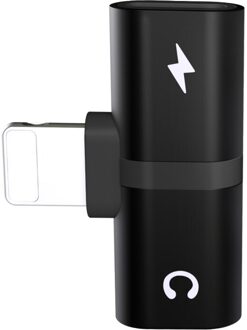 T-Vormige Hoofdtelefoon 2-In-1 Dual-Port Hoofdtelefoon Adapte Voor Iphone 7 8 Plus X xs Xs Max 11 Audio Charger Dispenser Accessoires zwart