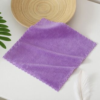 T042 Quick Dry Anti-Vet Poetslappen 10 Stks/partij Absorberende Microfiber Schoonmaakdoekje Thuis Wassen Schotel Keuken Schoonmaken Handdoek paars