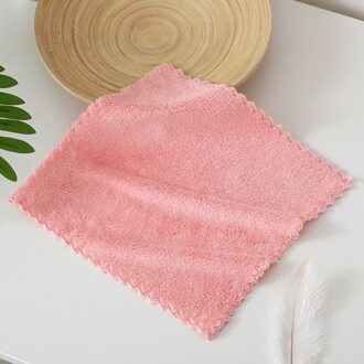 T042 Quick Dry Anti-Vet Poetslappen 10 Stks/partij Absorberende Microfiber Schoonmaakdoekje Thuis Wassen Schotel Keuken Schoonmaken Handdoek roze