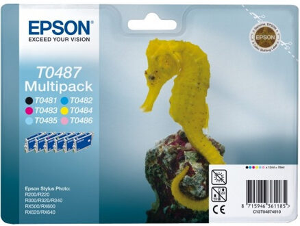 T0487 multipack zwart en kleur cartridge