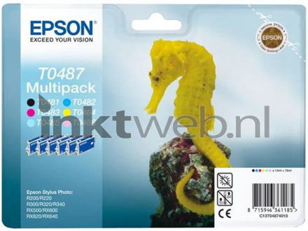 T0487 multipack zwart en kleur cartridge