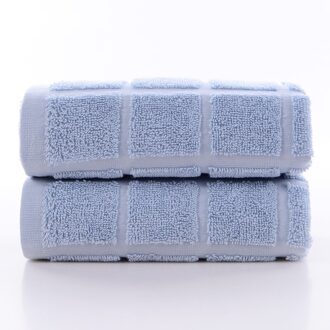 T056A Super Absorberende Zachte Dikke Marineblauw Licht Champagne Blauw Bruin Non-Schuur Volwassen Vrouwelijke Mannelijke Plaid Gezicht handdoek licht blauw