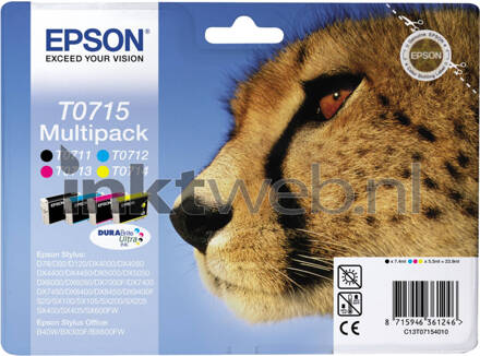 T0715 multipack zwart en kleur cartridge