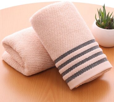 T086A Mooie Kleur Water Absorberende Kleine Mannelijke Vrouwelijke Blauw Bruin Roze Katoen Thuis Hotel Snel Droog Plaid Streep gezicht Handdoek blozen roze streep