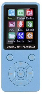 T1 Draadloze Lichtgewicht MP3 MP4 Muziekspeler Met Scherm Ultradunne Draagbare Mini Speler Verstelbare Modus Knop Type blauw