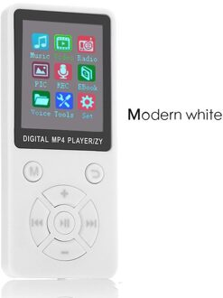T1 Draadloze Lichtgewicht MP3 MP4 Muziekspeler Met Scherm Ultradunne Draagbare Mini Speler Verstelbare Modus Knop Type wit