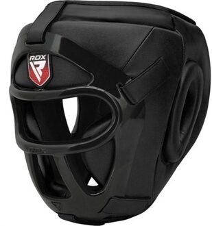 T1 Hoofdbeschermer Met Verwijderbare Gezichtskooi Large - Kleur: Zwart