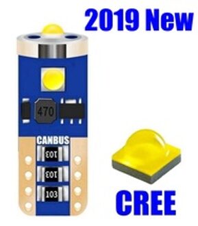 T10 W5W WY5W Cree Chip Led Auto Parking Lichtbron Canbus Geen Fout Auto Reading Dome Lamp Wedge staart Side Bulb geel
