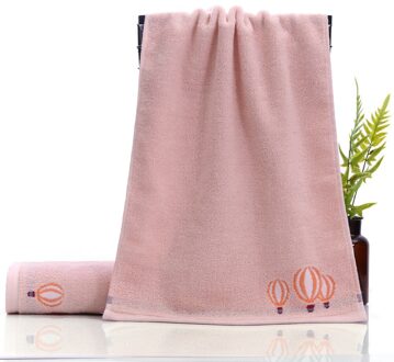 T102A Dikke Geborduurde Ballon 100% Katoen Roze Grijs Bad Spa Handdoek Zacht Gezicht Handdoek