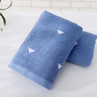 T117A Elegante Grijs Wit Blauw Driehoek Geometrische Katoen Water Absorptie Hotel Gezicht Handdoek Of Handdoek