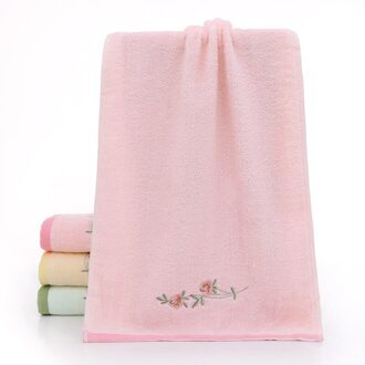 T154A Unieke Roze Groen Champagne Geborduurde Bloemen Water Absorberende Huwelijkscadeau Voor Bruid Grown Gezicht Handdoek