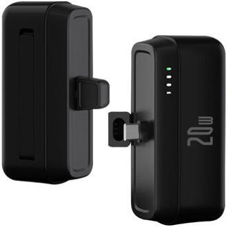T160 Mini Draagbare USB-C Power Bank - PD 20W, 5000mAh - Zwart