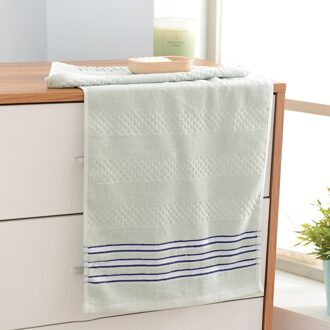 T167A Volwassen Dikke Kleine Licht Groen Champagne Grijs Water Absorptie Katoen Streep Gezicht Handdoek licht blauw