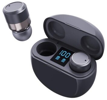 T18 Tws Bluetooth 5.1 Koptelefoon 9D Stereo Sport Waterdichte Oordopjes Headsets Met Microfoon Voor Alle Smart Phone zwart