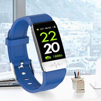 T1S Smart Armband Tempurature Hartslagmeter Real-Time Slapen Detectoren Fitness Sport Horloges blauw