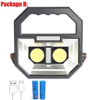 T20 Zoeklicht Draagbare Verlichting Oplaadbare Led Draagbare Licht Camping Licht Waterdicht Schijnwerpers Stand Werklampen Package B
