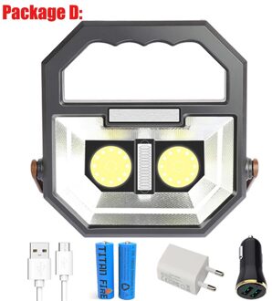 T20 Zoeklicht Draagbare Verlichting Oplaadbare Led Draagbare Licht Camping Licht Waterdicht Schijnwerpers Stand Werklampen Package D