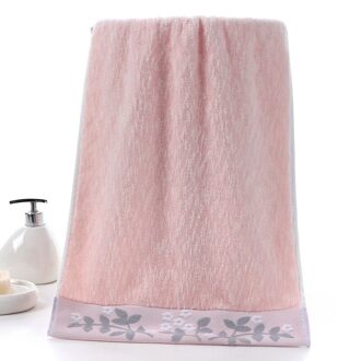 T248A Goede Water Absorberende Bruid Grown Roze Grijs Bloemen Patroon Sneldrogende Dikke Gezicht Handdoek