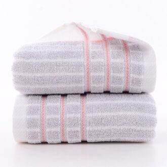 T251A Kleine Roze Lichtbruin Katoen 34Cm * 74Cm Wateropname Zachte Streep Gezicht Handdoek grijs blauw-1 stk