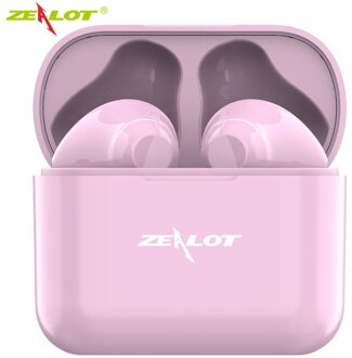 T3 Tws Draadloze Headsets Hoofdtelefoon Oordopjes Sport Bluetooth Oortelefoon Touch Control Hifi Mini Outdoor Met Hd Oproep Microfoon roze-ZEALOT T3