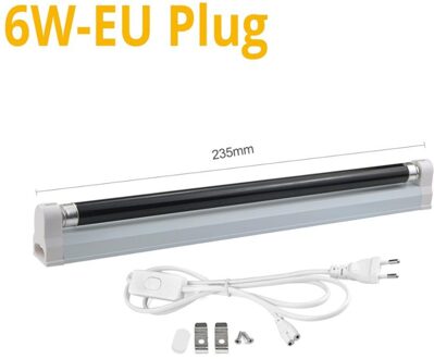 T8 Blacklight Blue UV Lamp 110V 220V 6W 8W Ultraviolet Fluorescerende BLB UV zwart Licht Buis voor Ultraviolet Detectie Verlichting 6W 220V met Power