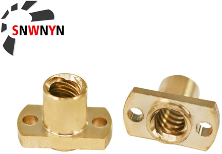 T8 Lead Screw Nut H Flange Brass Nut Pitch 2mm Lead 2mm 4mm 8mm 12mm For T8 Screw Trapezoidal CNC Parts 3D Printer Accessories