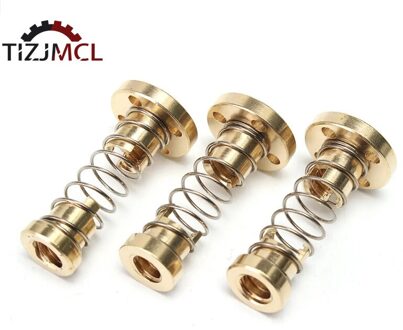 T8 Lood Schroef Anti Backlash Lente Moer Geladen Eliminatie Kloof Moer Lead2mm/4Mm/8Mm Voor Acme draadstang Diy Cnc 3D Printer Onderdelen LEAD 4MM