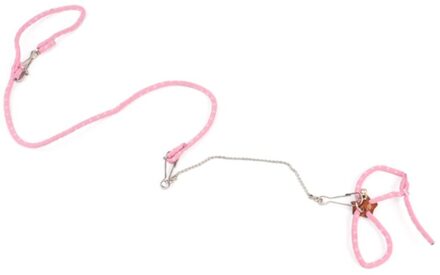T84E Verstelbare Soft Harness Leash Vogel Papegaai Muis Hamster Kleine Huisdier Trekkabel roze