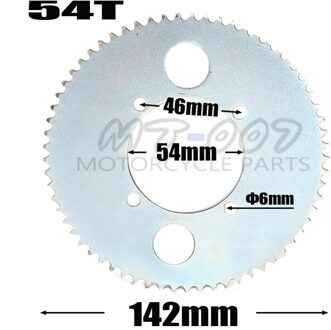 T8F 54 Tand 54Mm Mini Moto Staal Achter Kettingwiel Voor 2 Takt 47cc 49cc Chinese Pocket Bike Goped scooter Kids Atv Quad