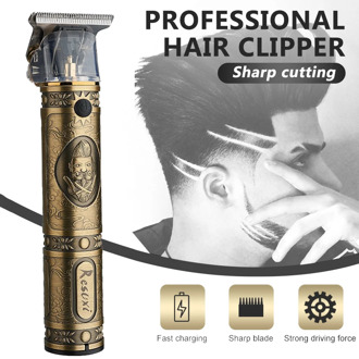 T9 Hair Trimmer Clipper Skeleton Heavy Hitter Cordless Trimmer Men Baldheaded Hair Clipper Finish Hair Cutting Machine Dropship