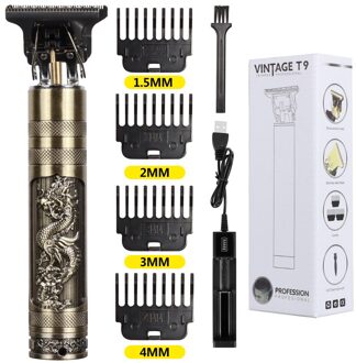 T9 Usb Elektrische Tondeuse Oplaadbare Scheerapparaat Baard Trimmer Professionele Mannen Haar Snijmachine Baard Kapper Cordless dragon sliver