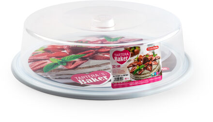 Taart bewaardoos - rond - wit - D32 x H9,5 cm - vlaai bewaarbak