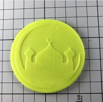 Taart Decoratie 6Cm Eid Mubarak Moon Star Tempel Cutter Reverse Stempel Embosser Fondant Plastic Cutter Cakevorm Gereedschap Bakken Donker Kaki